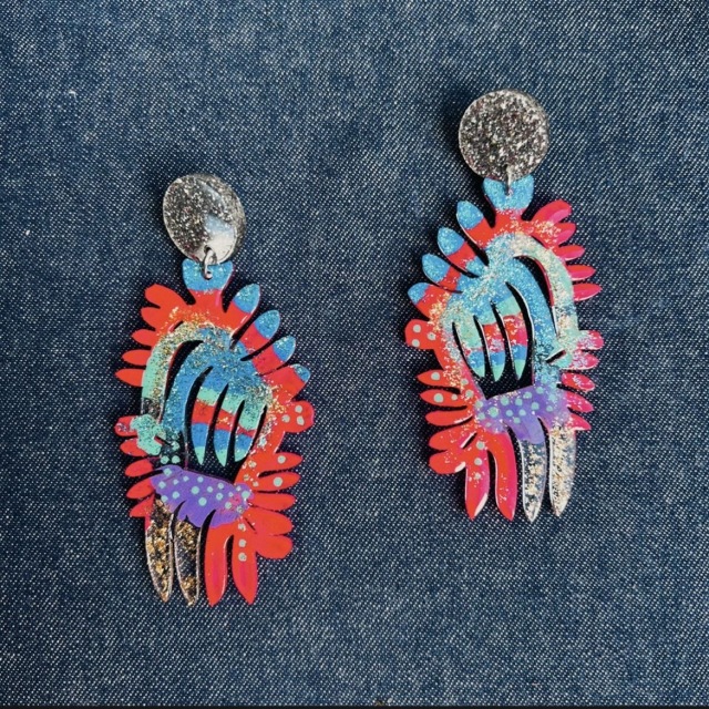 カラフルピアス/ピンクグリッター ECJPJC0127