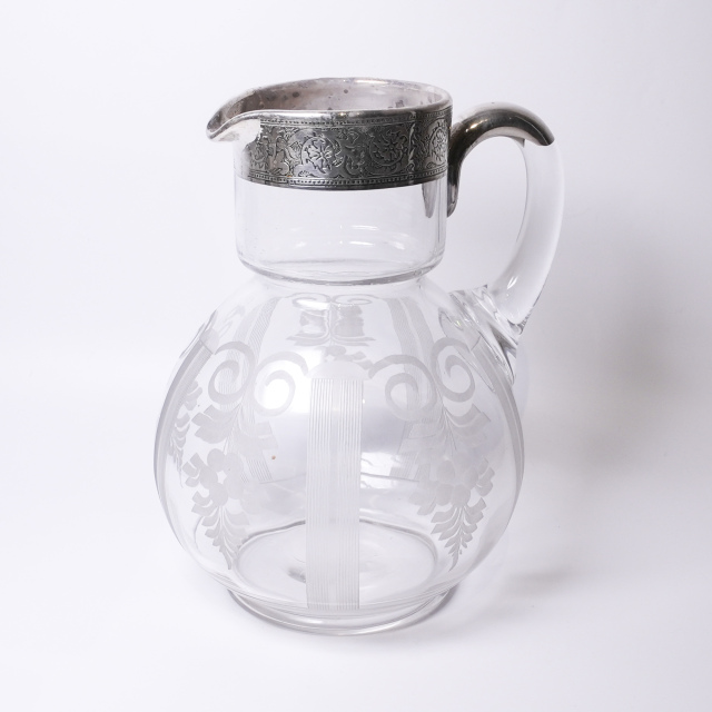 アメリカ 1930年代 オーバレイガラスピッチャー
