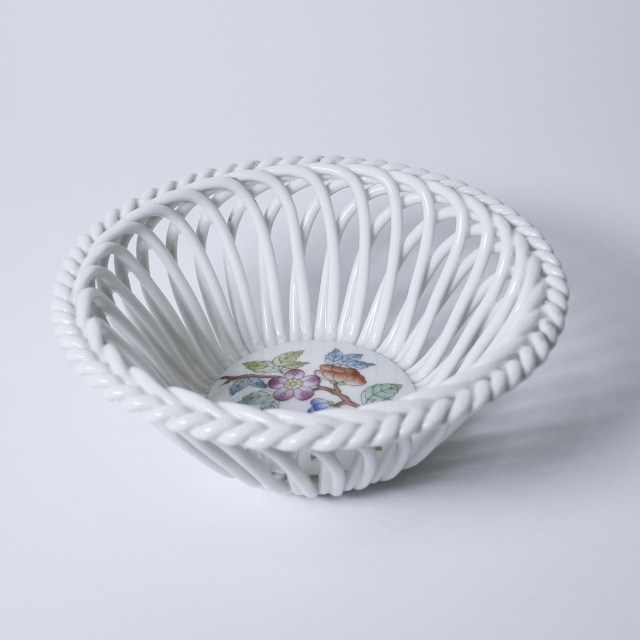 ハンガリー 1960年代 Herend ヘレンド ヌードルワーク バスケット