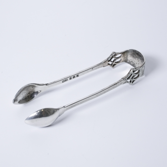 イギリス バーミンガム製 1921年 ティースプーン6本トングセット
