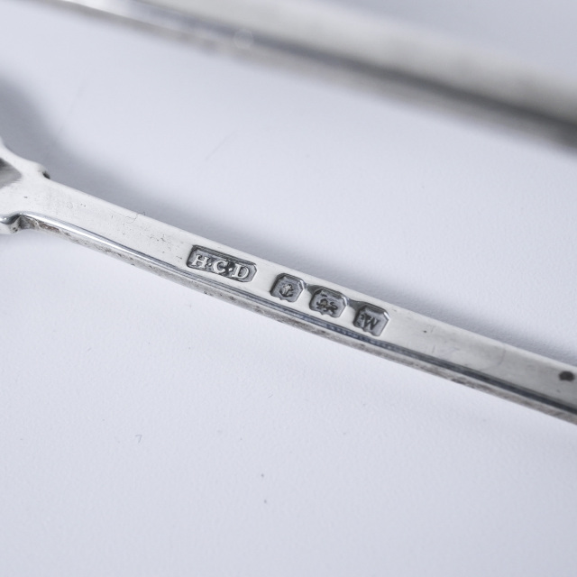 イギリス バーミンガム製 1921年 ティースプーン6本トングセット