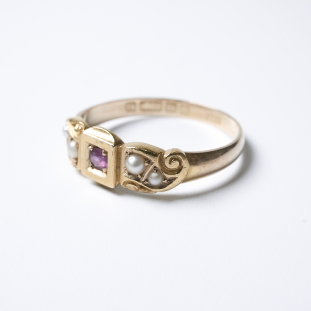 イギリス 1900年代 15K ルビー アンティークジュエリー リング