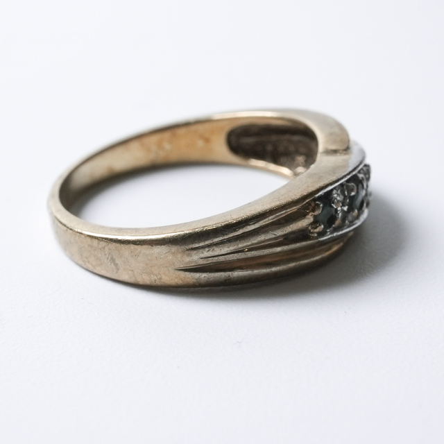 イギリス 1900年代 9Kゴールド エメラルド アンティークジュエリー リング