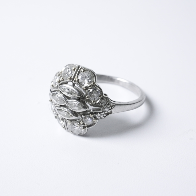 イギリス 1920年代 プラチナ ダイヤモンド アンティークジュエリー リング