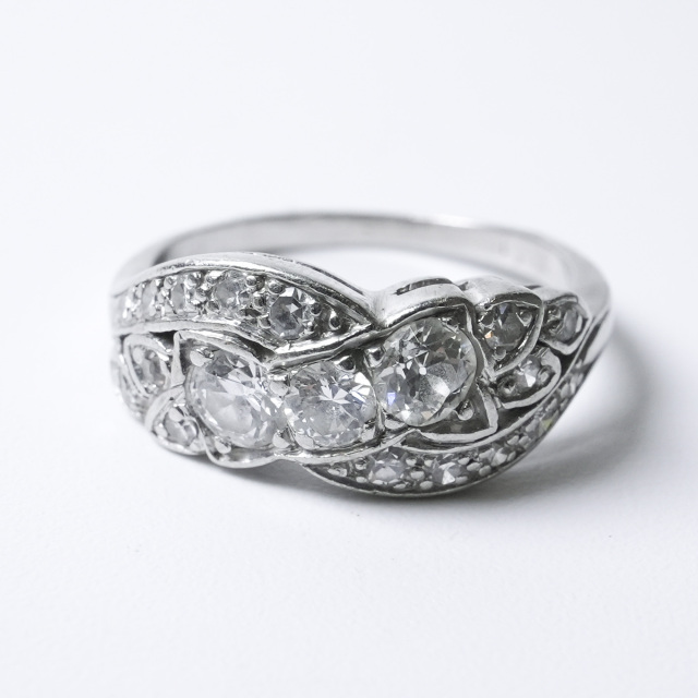 イギリス 1920年代 プラチナ ダイヤモンド アンティークジュエリー リング