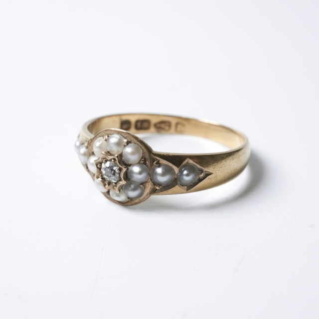 アンティーク　イギリス　Victorian 18K リング　ヴィンテージ 英国アンティーク 1898年 ヴィクトリア朝時代 18金 天然サファイアと