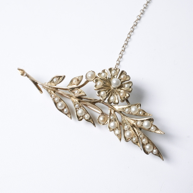 イギリス 1890年代 18Kゴールド アンティークジュエリー ブローチ