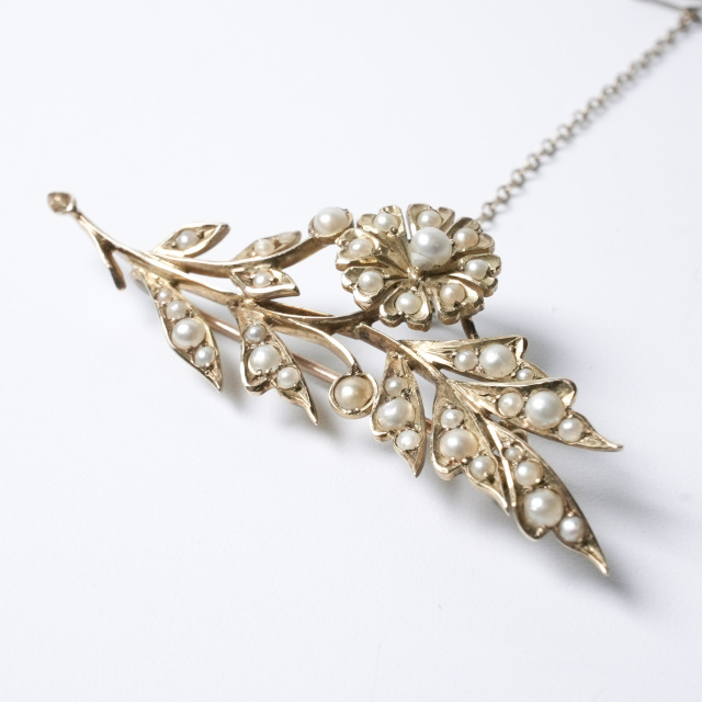 イギリス 1890年代 18Kゴールド アンティークジュエリー ブローチ