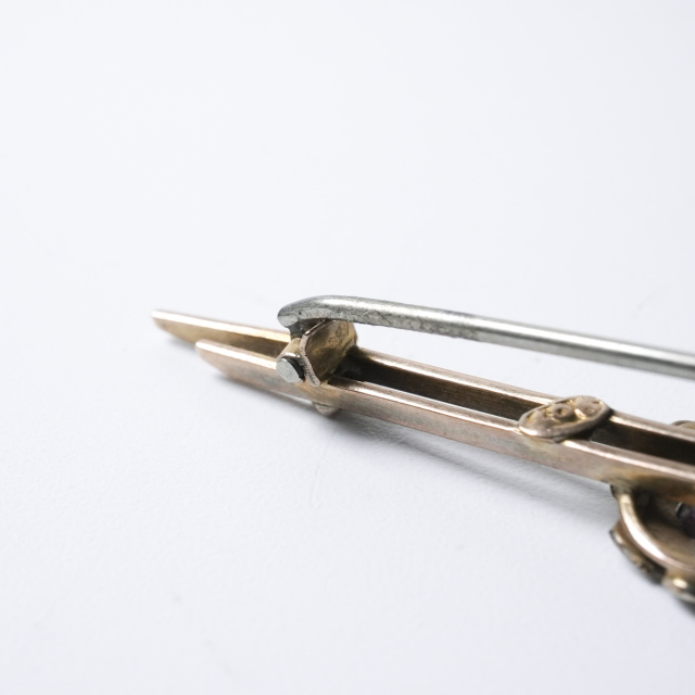 イギリス 1900年代 9Kゴールド アメジスト アンティークジュエリー ブローチ