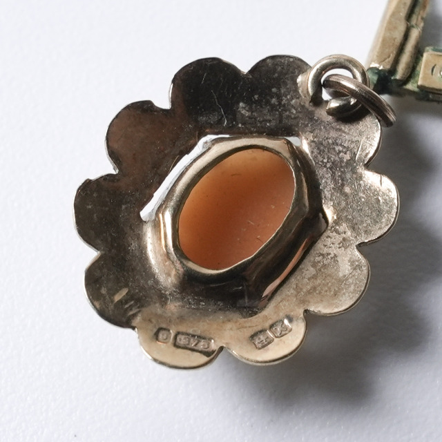 イギリス 1920年代 9Kゴールド カメオ アンティークジュエリー ピアス