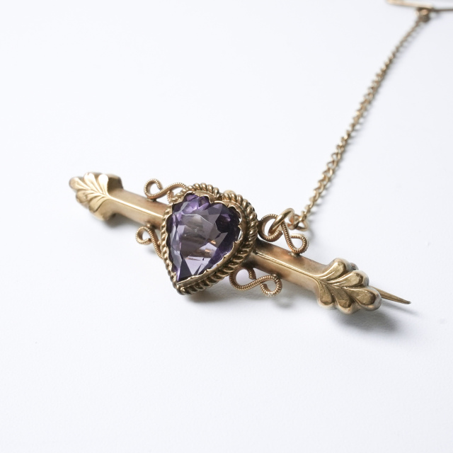 イギリス 1900年代 9Kゴールド アンティークジュエリー ブローチ