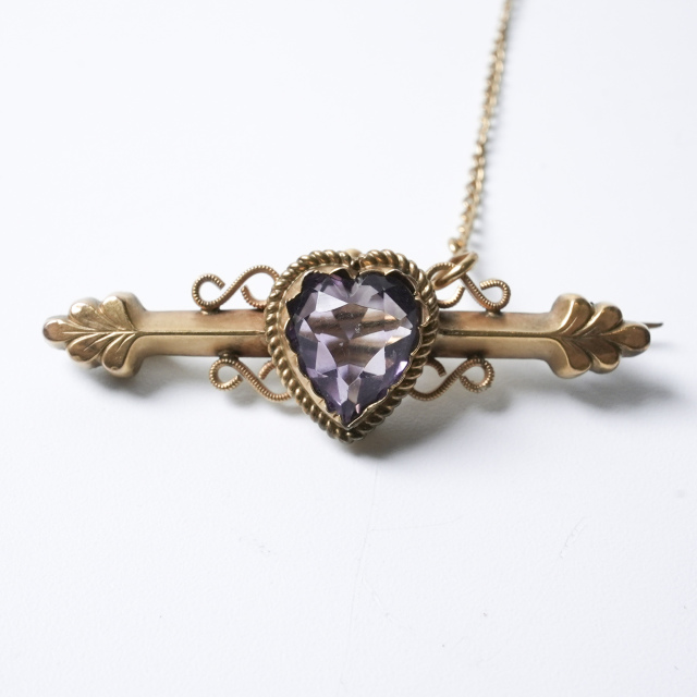 イギリス 1900年代 9Kゴールド アンティークジュエリー ブローチ