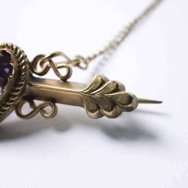 イギリス 1900年代 9Kゴールド アンティークジュエリー ブローチ