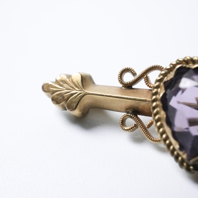 イギリス 1900年代 9Kゴールド アンティークジュエリー ブローチ