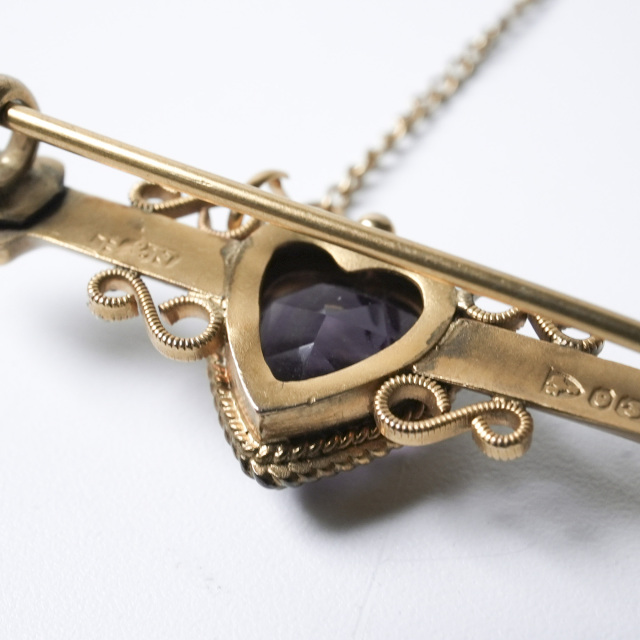 イギリス 1900年代 9Kゴールド アンティークジュエリー ブローチ