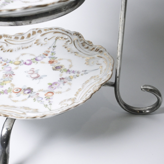 ドイツ 1900年代 Dresden ドレスデン プレート3枚とイギリス製 三段トレイ