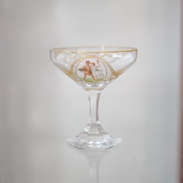 チェコ製 神話紋 シャンパングラス