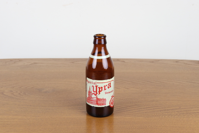 ベルギー　アンティーク YPRA　ビール瓶　ガラス　一輪挿し　花瓶　