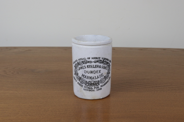 イギリス　アンティーク　マーマレードジャー　ボトル　陶器