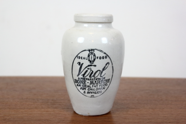 イギリス　Virol　アンティーク　ヴァイロール　ボトル　陶器　栄養補助食品