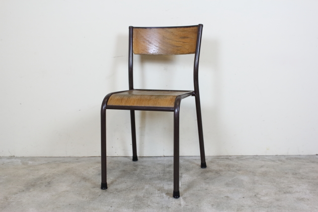 フランス　スクールチェア　スタッキングチェア　パイプ