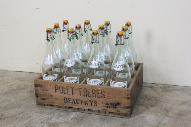 アンティーク レモネードボトル 木製ケース付