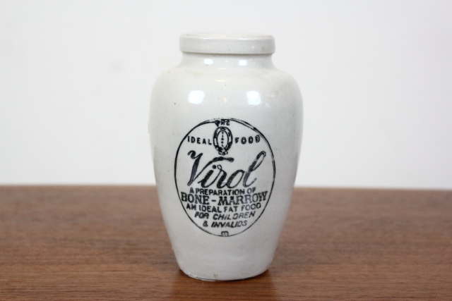 イギリス　Virol　アンティーク　ヴァイロール　ボトル　陶器　栄養補助食品