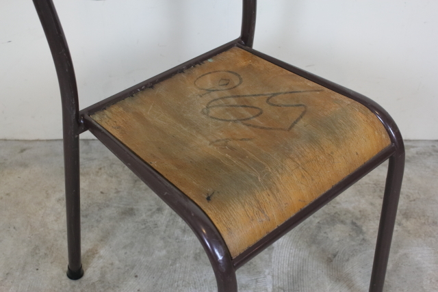 フランス　スクールチェア　スタッキングチェア　パイプ