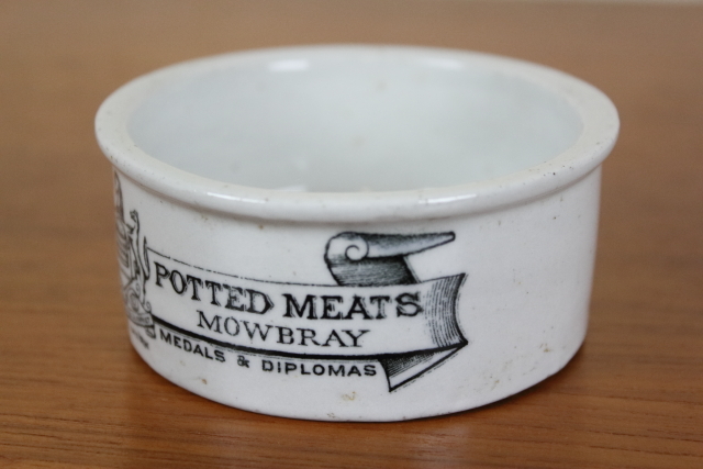 イギリス　アンティーク　陶器　ミート　ポット