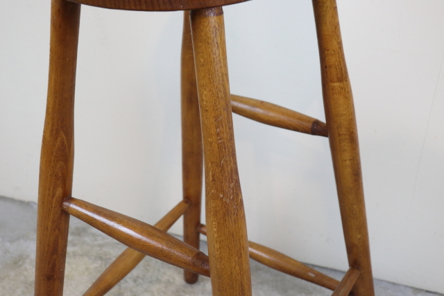 イギリス　ヴィンテージ　ハイスツール　木製