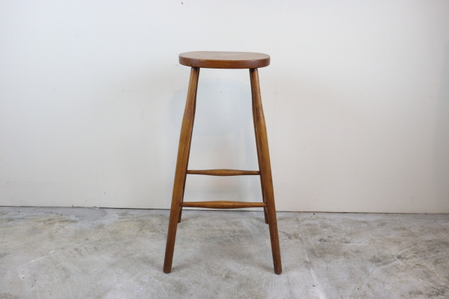 イギリス　ヴィンテージ　ハイスツール　木製