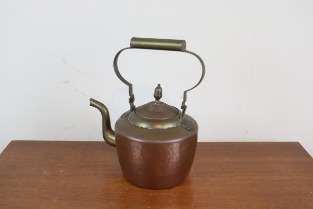 イギリス　アンティーク　コッパーケトル　やかん　銅製　インテリア