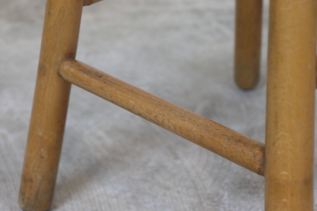 イギリス　ヴィンテージ　スツール　木製無垢