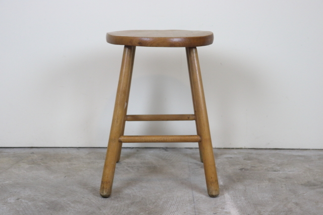 イギリス　ヴィンテージ　スツール　木製無垢