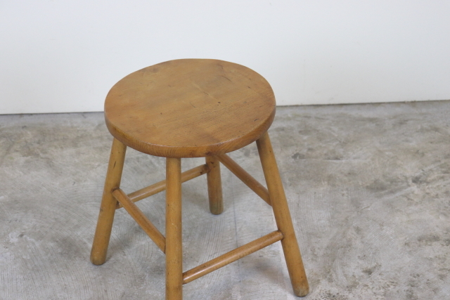 イギリス　ヴィンテージ　スツール　木製無垢