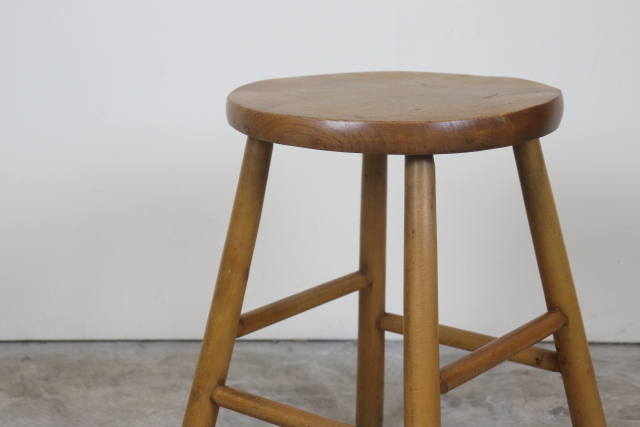 イギリス　ヴィンテージ　スツール　木製無垢