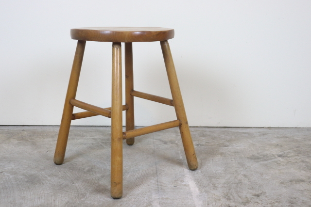 イギリス　ヴィンテージ　スツール　木製無垢