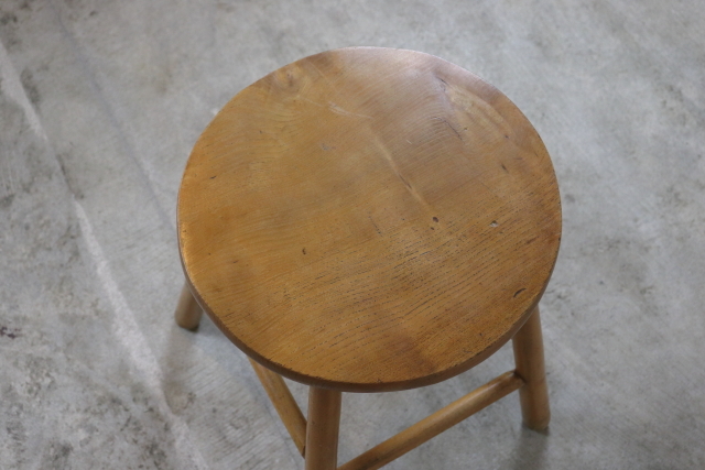 イギリス　ヴィンテージ　スツール　木製無垢