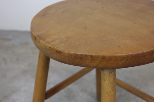 イギリス　ヴィンテージ　スツール　木製無垢