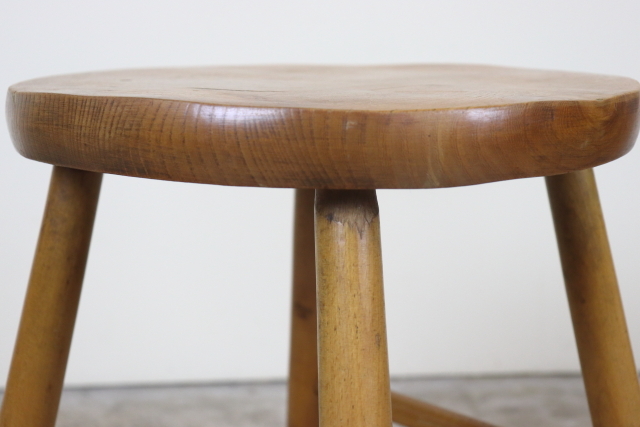 イギリス　ヴィンテージ　スツール　木製無垢
