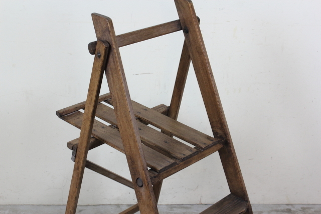 ウッドラダー 脚立 ステップラダー イギリス ヴィンテージ 木製 そ38-2
