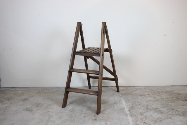 イギリス　ヴィンテージ　ラダー　脚立　はしご　木製