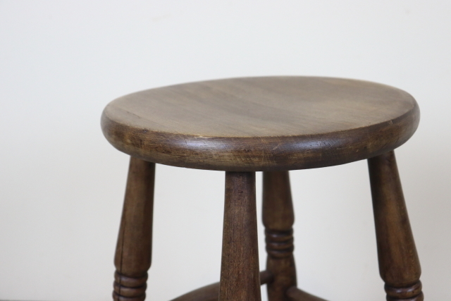 イギリス　ヴィンテージ　スツール　木製無垢