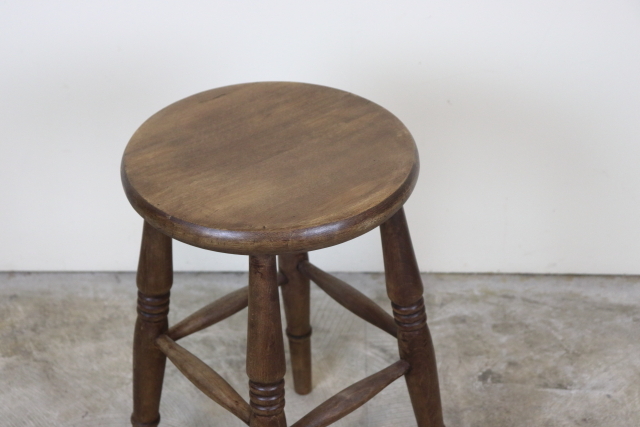 イギリス　ヴィンテージ　スツール　木製無垢