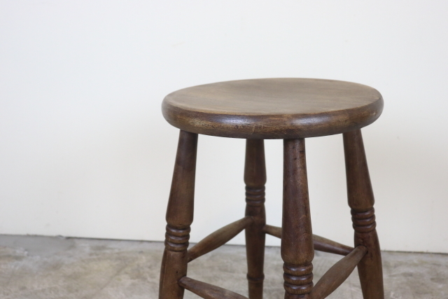 イギリス　ヴィンテージ　スツール　木製無垢
