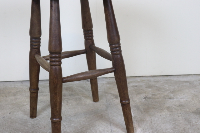 イギリス　ヴィンテージ　スツール　木製無垢