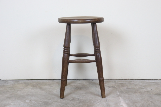 イギリス　ヴィンテージ　スツール　木製無垢