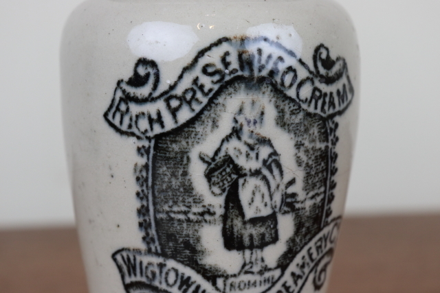 スコットランド　クリームポット　陶器ポット　ボトル　ジャー　WIGTOWNSHIRE CREAMERY