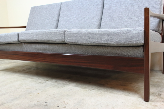 7シーターソファ　ヴィンテージ　ファブリック　グレー