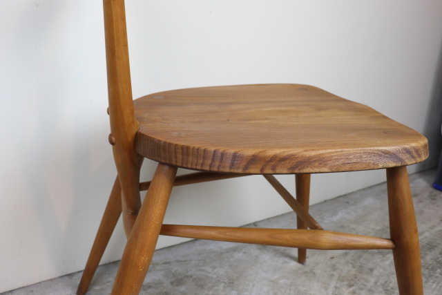 ercol アーコール　スタッキングチェア　グリーンドット　レア　ダイニングチェア　スクールチェア